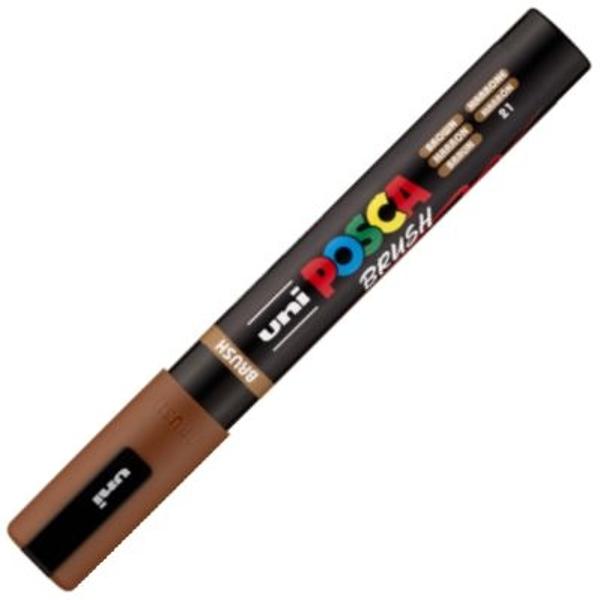 Marker cu varf pensula UNI PC 5BR Posca 1-4 mm maro M1614