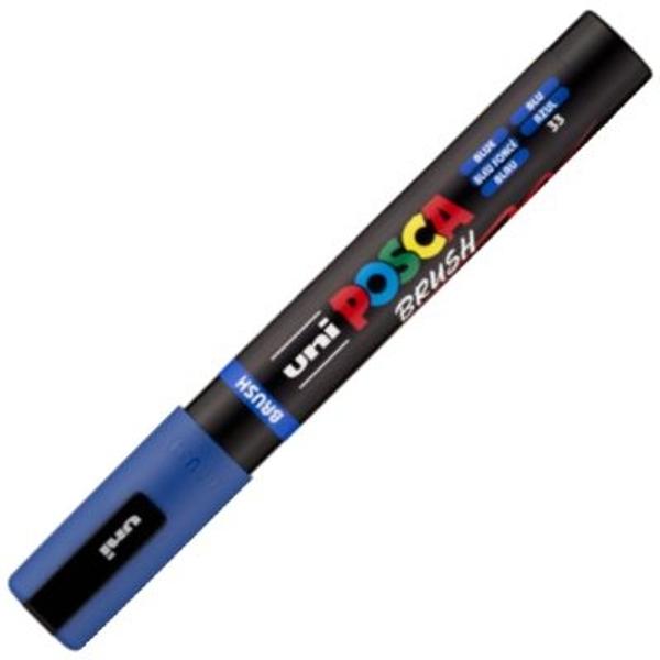 Marker cu varf pensula UNI PC 5BR Posca 1-4 mm albastru M1610
