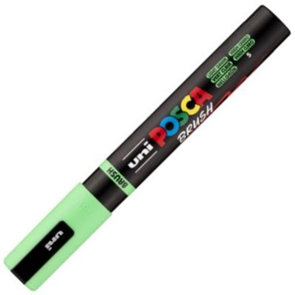 Marker cu varf pensula UNI PC 5BR Posca 1-4 mm verde deschis M1607