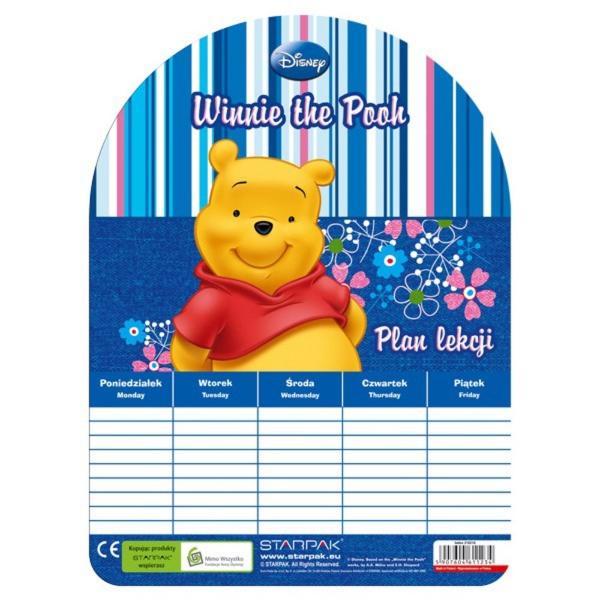 Orar Winnie The PoohOrarul face parte din colectia de articole pentru gradinita si scoala Winnie The PoohPe fata orarul are imprimat cel mai iubit ursulet Winnie the PoohDimensiuni185x001x25 cm