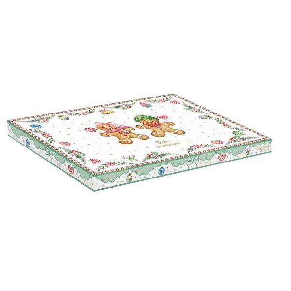 Adaug&259; un strop de magie festiv&259; meselor tale cu acest platou din por&539;elan fin parte din colec&539;ia Sweet Christmas de la Easy Life Cu o form&259; juc&259;u&537;&259; de om de turt&259; dulce &537;i decorat 