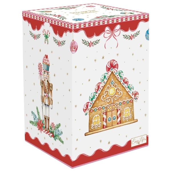 P&259;streaz&259; dulciurile &537;i biscui&539;ii de s&259;rb&259;tori într-un recipient plin de farmec cu acest borcan din por&539;elan fin parte din colec&539;ia Sweet Christmas de la Easy Life Decorat cu elemente ginga&537;e în 