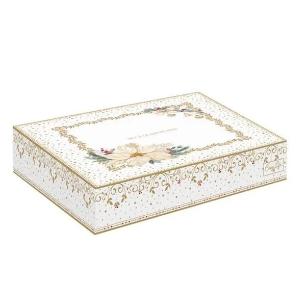 Adaug&259; un plus de elegan&539;&259; &537;i rafinament meselor tale festive cu acest set de 2 platouri din sticl&259; aurie parte din colec&539;ia White Elegance de la Easy Life Cu forme delicate de floare de 