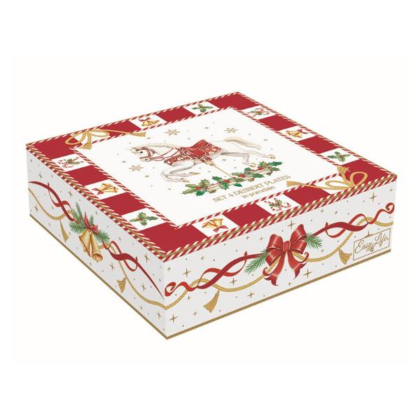 Completeaz&259; mesele festive cu acest set de 4 farfurii din por&539;elan fin parte din colec&539;ia Christmas Tale de la Easy Life Farfuriile realizate din por&539;elan alb de înalt&259; calitate sunt decorate cu detalii 