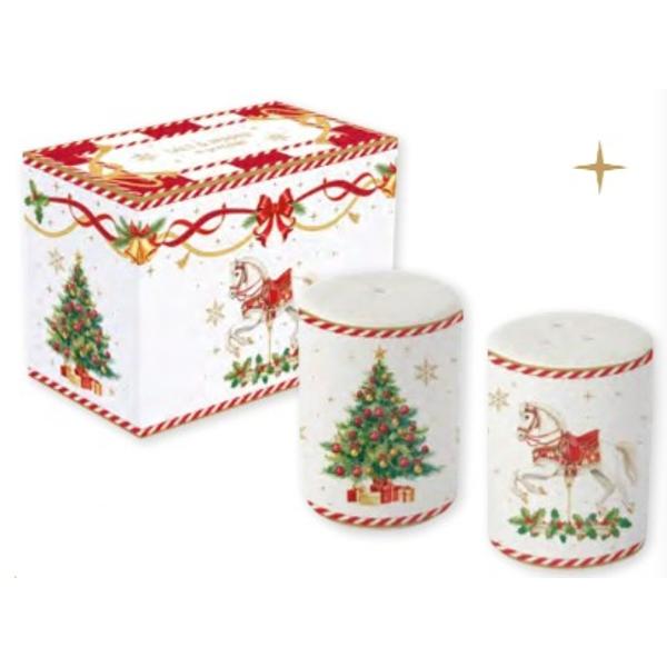 Adaug&259; un strop din magia&nbsp;Cr&259;ciunului la orice mas&259; cu acest set pentru sare &537;i piper din por&539;elan fin semnat&nbsp;Easy Life din fermec&259;toarea colec&539;ie&nbsp;Christmas TaleDecorat cu motive de iarn&259; pline de farmec &537;i detalii atent lucrate setul aduce o not&259; de 