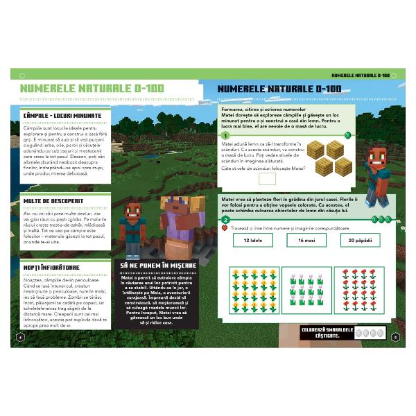 Acest caiet educativ oficial Minecraft transform&259; exerci&539;iile de matematic&259; &icirc;ntr-o aventur&259; plin&259; de mister &537;i provoc&259;ri unde &icirc;nv&259;&539;area se &icirc;mbin&259; cu joaca Copiii pornesc la drum al&259;turi de eroii Matei &537;i Maia explor&acirc;nd lumi fascinante &537;i confrunt&acirc;ndu-se cu mobii periculo&537;i &icirc;n timp ce rezolv&259; sarcini adaptate programei &537;colare pentru v&acirc;rsta de 7&ndash;8 