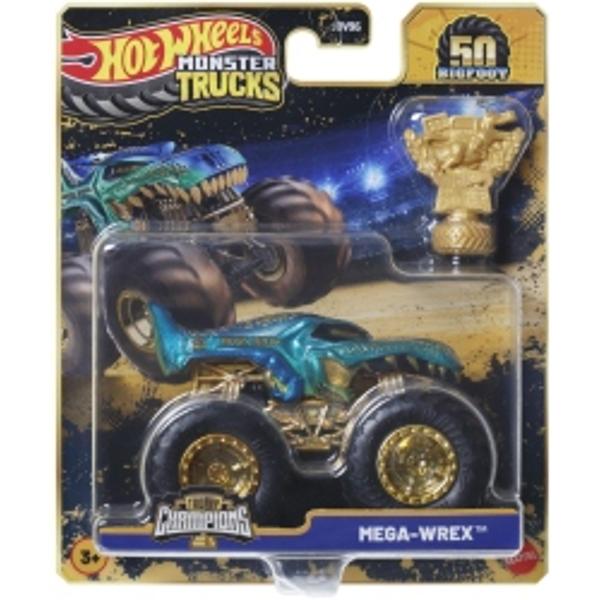 Masinuta Hot Wheels Monster Trucks ofera distractie garantata fanilor de vehicule off-road si colectiilor spectaculoase Modelul este realizat la scara mica dar impresioneaza prin designul robust detaliile realiste si rotile uriase gata de actiune Include un trofeu aurit simbolic pentru campioni si este perfect pentru curse cascadorii si joaca imaginativa Ideal pentru colectionari si copii pasionati de masinile Monster Trucks acest vehicul combina puterea viteza si stilul intr-un 