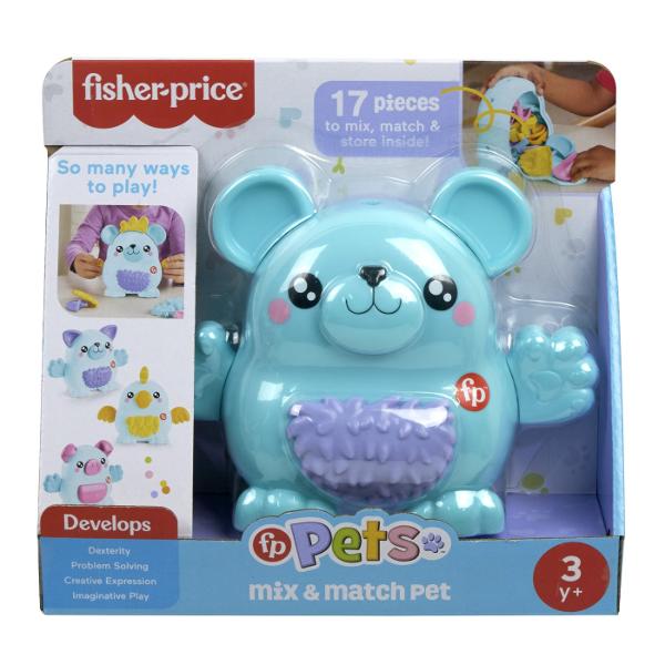 Copiii vor avea parte de ore intregi de distractie creativa cu jucaria de constructie FP Pets Mix &amp Match Pet de la Fisher-Price&reg Cei mici pot folosi baza corpului si cele 17 piese interschimbabile inclusiv urechi ochi par si multe altele pentru a crea 5 animale de companie usor de recunoscut Sau pentru si mai multa distractie pot amesteca si potrivi piesele pentru a inventa propriul animal de companie unic Piesele sunt concepute special pentru a fi usor de prins de 