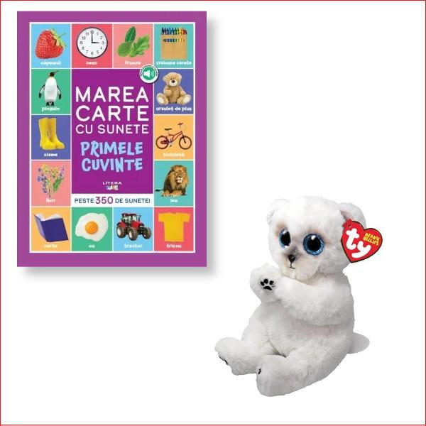 Un set adorabil pentru micii curio&537;i Con&539;ine cartea bestseller „Bebe înva&539;&259; Marea carte cu sunete” care stimuleaz&259; descoperirea &537;i înv&259;&539;area prin joac&259; &537;i ursule&539;ul de plu&537; alb TY moale &537;i dr&259;g&259;la&537; – perfect pentru 