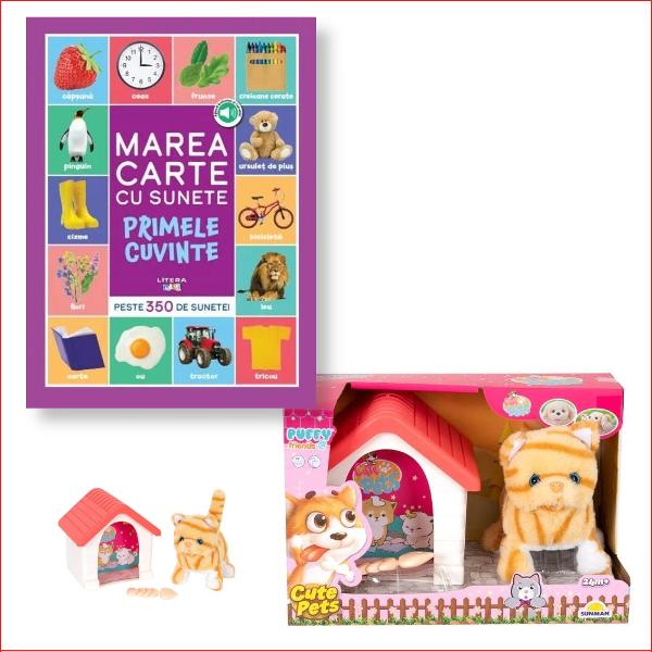 Un set adorabil care îmbin&259; înv&259;&539;area cu joaca Include cartea bestseller „Bebe înva&539;&259; Marea carte cu sunete” plin&259; de imagini &537;i sunete captivante &537;i pisica interactia de plu&537; partenerul perfect pentru momente vesele &537;i educative&127873; strong 