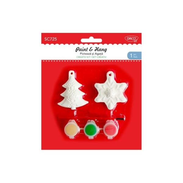 Adaug&259; un strop de magie &537;i culoare bradului de Cr&259;ciun Acest set creativ îi îndeamn&259; pe cei mici &537;i nu numai s&259; picteze propriile decora&539;iuni transformând preg&259;tirile de s&259;rb&259;tori într-o activitate distractiv&259; &537;i memorabil&259;&10024; Con&539;inutul setuluiul 