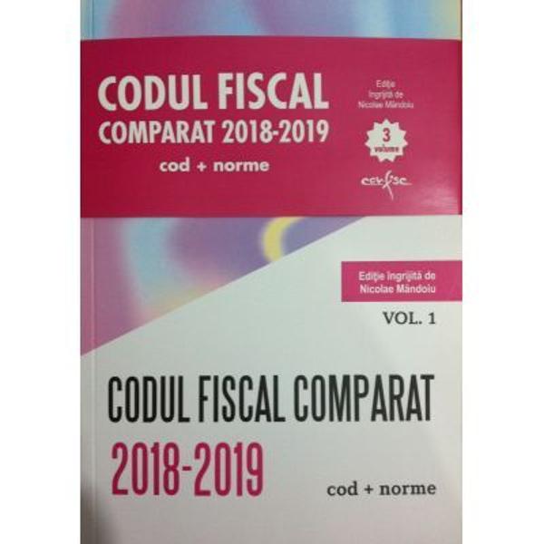 Noua editie a Codului Fiscal Comparat 2018-2019 codnorme 3 vol prezinta grafic modificarile aparute incepand cu 1 iunie 2018 aduse la Legea nr 2272015 pâna la data de 1 aprilie 2019 sapte legi si doua O U G pana la data de 18 03 2019; Sunt incluse si modificarile survenite asupra legislatiei secundareIInclude subiecte de interes general dezbatute laCurtea Constitutionala sau I C C J Printre altele• Critica de 