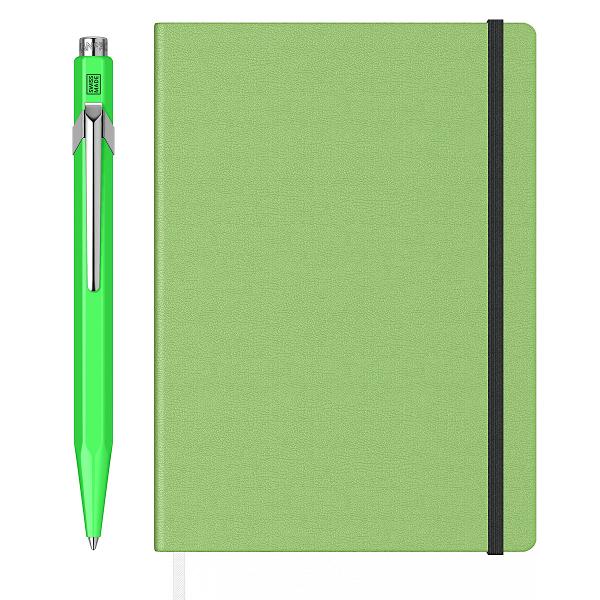 Set cu Pix Caran Dache 849 si notes A5 Green