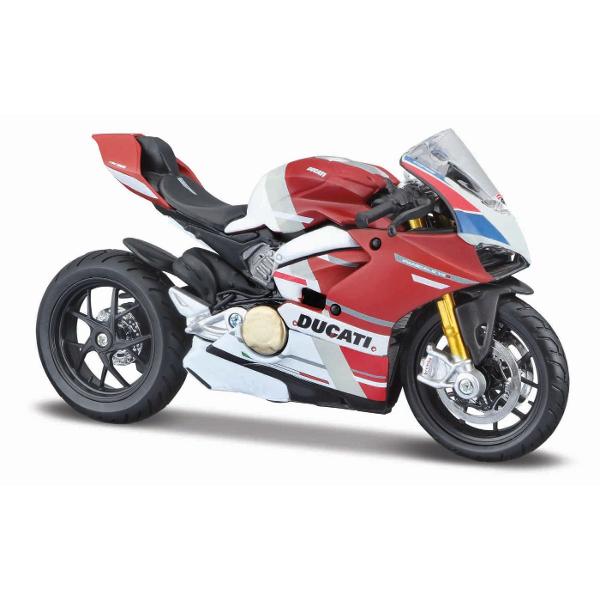 Traieste experienta supersport la scara redusa cu aceasta motocicleta in miniatura Ducati parte din gama exclusivista Maisto Special Edition Reprodusa la scara 118 aceasta replica surprinde perfect spiritul unei legende pe doua roti recunoscuta pentru viteza agilitate si designul agresiv Construita din metal turnat die-cast cu elemente din plastic de calitate motocicleta impresioneaza prin atentia la detalii carenaj aerodinamic motor fin conturat suspensii realiste si evacuare 
