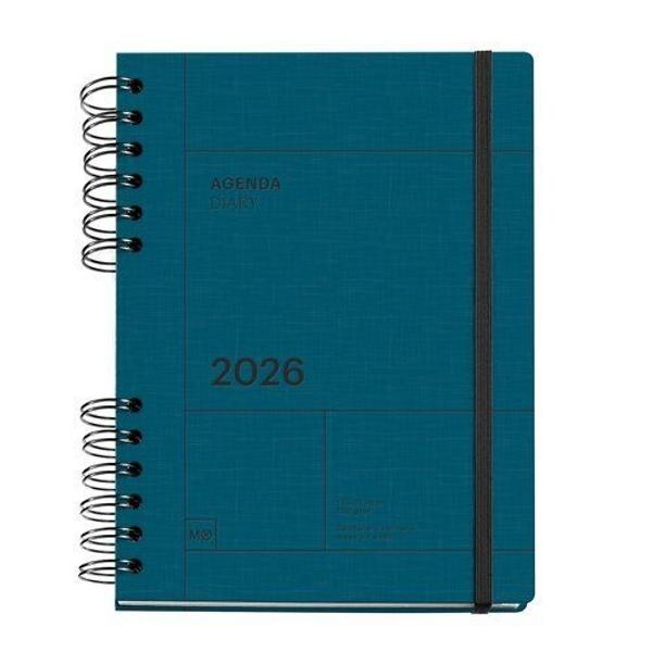 Agenda cu spira Miquelrius Plus 160x218 mm datata saptamanal Navy Back to Basics MR34564