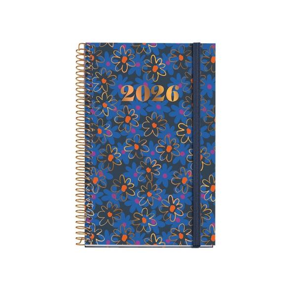 Agenda cu spira Miquelrius Activa 117x182 mm datata saptamanal Daisies Natura MR38528