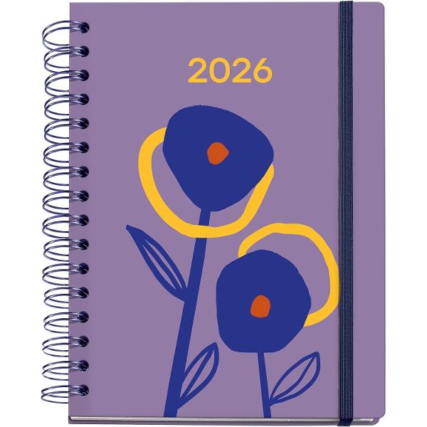 Agenda cu spira Miquelrius Plus 160x218 mm datata saptamanal Floral Duality Marf MR34573