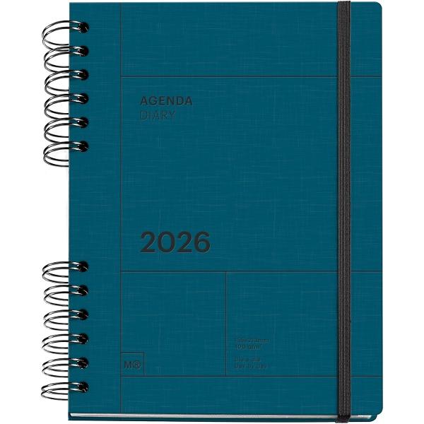 Agenda cu spira Miquelrius Plus 164x218 mm datata zilnic Navy Back to Basics MR34558