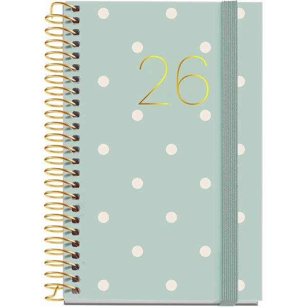 Agenda cu spira Miquelriua Caddy 80x120 mm datata zilnic Polka Dots MR39162 