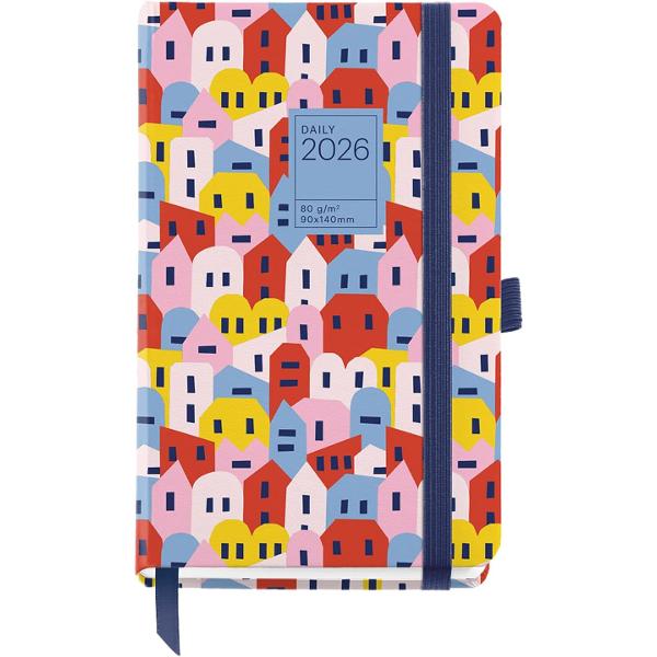 Agenda Miquelrius Passport 90x140 mm datata zilnic Houses Graphic CAT MR31293