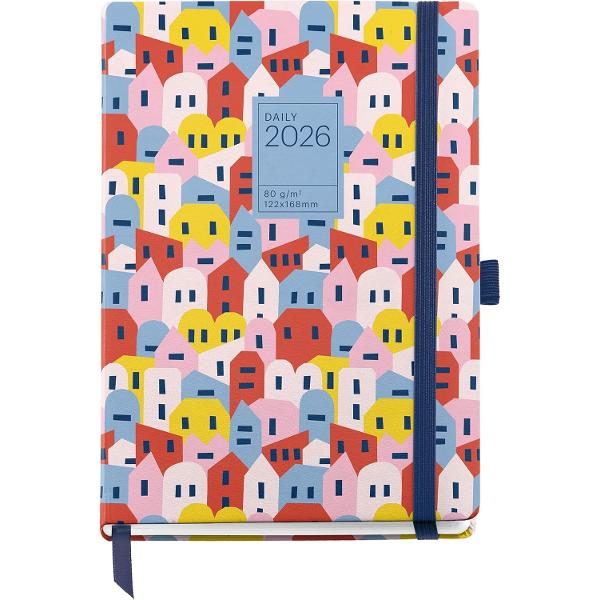 Agenda Journal Miquelrius 122x168 mm datata zilnic Houses Graphic CAT MR33086