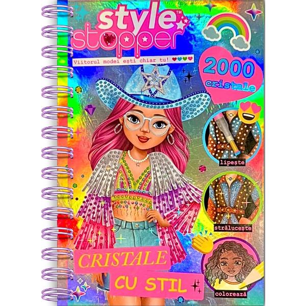 Activit&259;&539;i cu cristale &537;i carte de colorat2000 cristale  6 plan&537;e creative  kit aplicare cristale