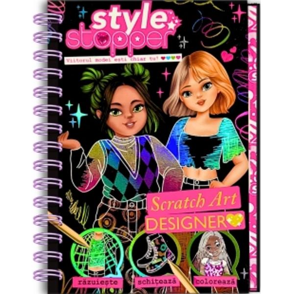 Carte fashion - r&259;zuie&537;te creeaz&259; coloreaz&259;12 plan&537;e scratch art