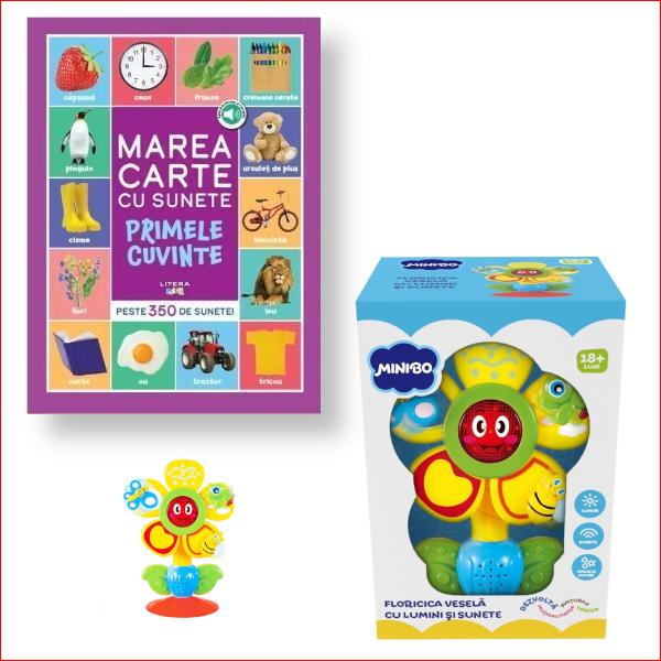 Descoper&259; combina&539;ia perfect&259; între joac&259; &537;i înv&259;&539;areInclude cartea bestseller „Bebe înva&539;&259; Marea carte cu sunete” plin&259; de imagini colorate &537;i sunete care stimuleaz&259; curiozitatea copilului strong 