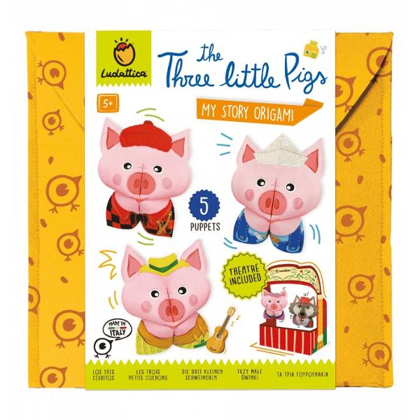 Set de Teatru de P&259;pu&537;i Origami – Cei Trei Purcelu&537;i 5 aniIntr&259; în lumea fascinant&259; a pove&537;tilor cu setul nostru original de jocuri inspirat de povestea „Cei Trei Purcelu&537;i” Acest set creativ transform&259; copiii în adev&259;ra&539;i povestitori oferindu-le posibilitatea de a crea personaje de basm precum purcelu&537;ii &537;i lupul folosind tehnici de pliere origami &537;i de a le pune în scen&259; 
