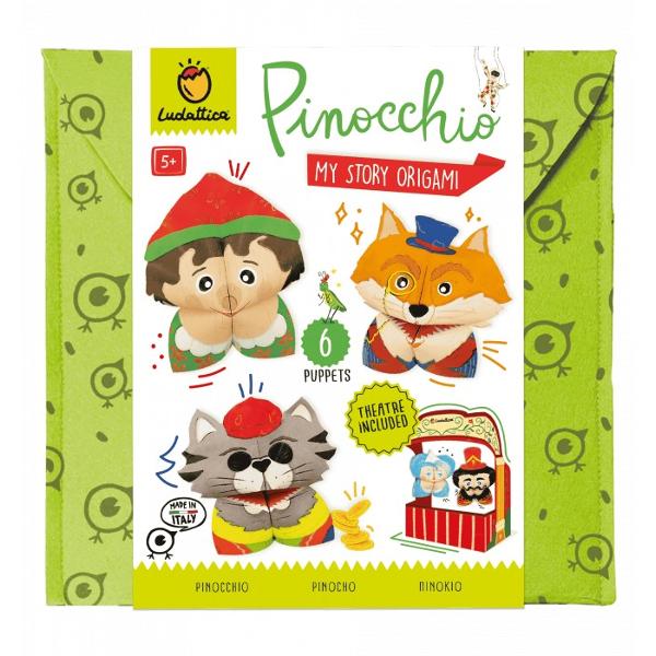 Set de Teatru de P&259;pu&537;i Origami – Pinocchio 5 aniExplora&539;i lumea magic&259; a pove&537;tilor cu acest set creativ inspirat de „Pinocchio” Setul îi transform&259; pe copii în povestitori oferindu-le tot ce le trebuie pentru a crea personaje iconice din basmul clasic precum Pinocchio Geppetto &537;i zâna cea bun&259; folosind tehnici origami Dup&259; ce personajele sunt gata povestea prinde 