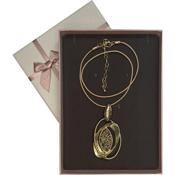 Colier alama auriu pe fir textil 80 5cm 7313