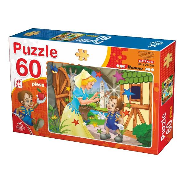 Un puzzle de 60 de piese care ilustreaz&259; o scen&259; din basmul 