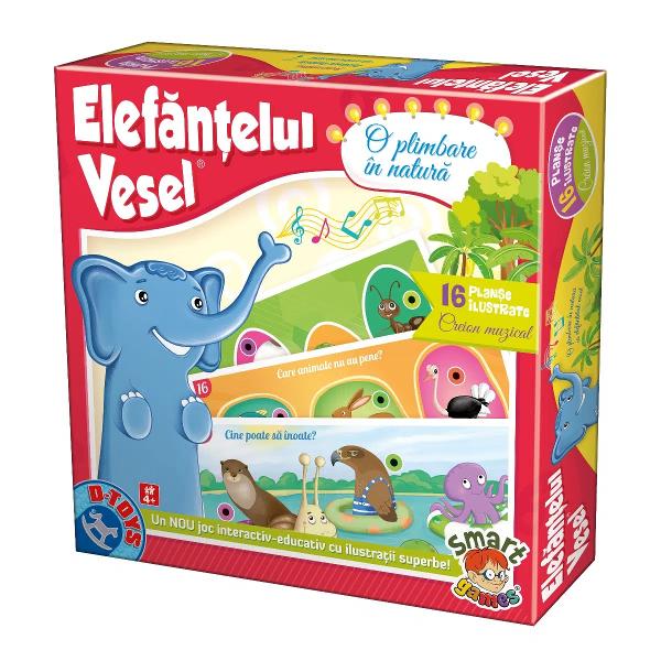 Ofer&259;-i copilului t&259;u bucuria descoperirii naturii cu Elef&259;n&539;elul Vesel – O plimbare în natur&259; Descoper&259; un set adorabil &537;i distractiv ideal pentru înv&259;&539;are prin joac&259;Setul include un creion muzical &537;i 16 plan&537;e ilustrate Cu un design deosebit în forma de elefant creionul muzical prinde via&539;&259; &537;i emite sunete pl&259;cute atunci când 