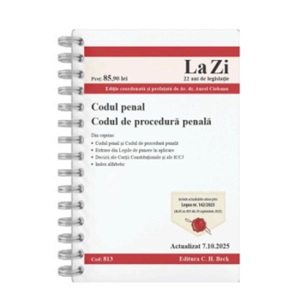 Codul penal a fost modificat cel mai recent prin Legea nr 2692024 pentru modificarea si completarea Legii nr 2862009 privind Codul penal MOf nr 1089 din 31 octombrie 2024; Legea nr 192025 pentru modificarea si completarea Legii nr 2862009 privind Codul penal MOf nr 230 din 14 martie 2025; Legea nr 1162025 pentru modificarea Legii nr 2862009 privind Codul penal si pentru modificarea si completarea Legii nr 262024 privind ordinul de protectie MOf nr 583 din 23 iunie 