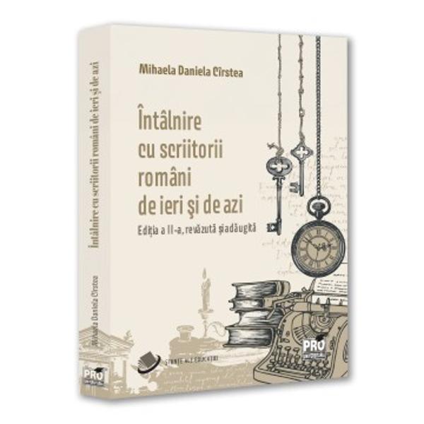 Cartea „Intalnire cu scriitori romani de ieri si de azi” ofera o incursiune captivanta in universul literaturii romane prezentand portrete ale scriitorilor romani si ale contextului literar in care acestia s-au format si si-au desfasurat activitatea biografia imbinandu-se cu analiza criticaCartea este structurata in sapte capitole primul fiind unul teoretic in care sunt fixate conceptele de teorie literara 