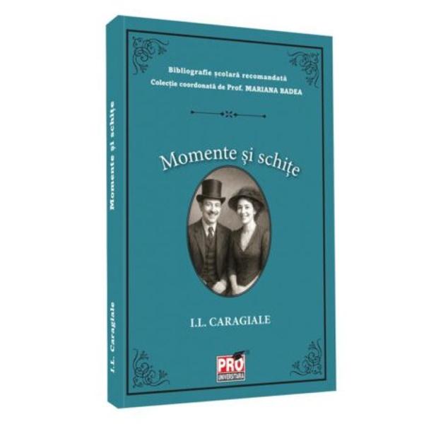 Volumul Momente si  schite de Ion Luca Caragiale face parte din colectia de Bibliografie scolara recomandata coordonata de prof MARIANA BADEA Utila pentru cunoasterea principalelor opere literare studiate la scoala colectia se remarca printr-o atenta ingrijire a textului astfel incat copiii carora li se adreseaza aceste titluri sa beneficieze de o experienta a lecturii folositoare menita sa accentueze aplecarea spre literatura romana si scriitorii 