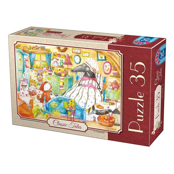 Te invit&259;m la o c&259;l&259;torie în universul basmelor clasice cu personaje faimoase &537;i întâmpl&259;ri magice Asambleaz&259; acest puzzle splendid cu 35 piese pentru a reconstitui o scen&259; din basmul Scufi&539;a Ro&537;ie Ilustra&539;iile deosebite sunt desenate de artista Egri Mónika în culori vibrante &537;i cu multe detalii dr&259;gu&539;e