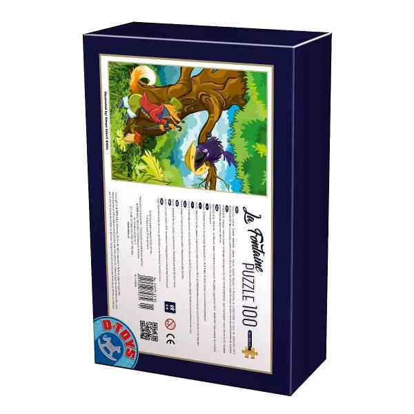 Puzzle-ul de 100 piese Vulpea &537;i corbul înf&259;&539;i&537;eaz&259; anim&259;lu&539;e din fabula îndr&259;git&259; a lui Jean de la Fontaine Asambleaz&259; acest puzzle minunat pentru a reconstitui o scen&259; fabuloas&259;