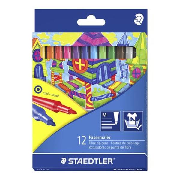 Set Carioca 12 culori  cutieSe spala cu usurinta de pe majoritatea materialelor textileCapac ventilat