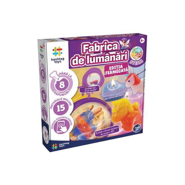 SET FABRICA DE LUMANARI Cu aceasta jucarie magica si educativa poti crea pana la 8 lumanari fermecate personalizandu-le cu culorile si aromele tale preferate Nu rata ocazia &mdash fii printre primii care se bucura de noile kituri Science4you mai moderne mai vibrante si mai distractive ca niciodata Continutul setului suport pentru fitil masa de laborator pahare mari de masurat spatule din lemn manusi pipete Pasteur fitiluri pensula pahar mic de masurat forma de unicorn 3D 