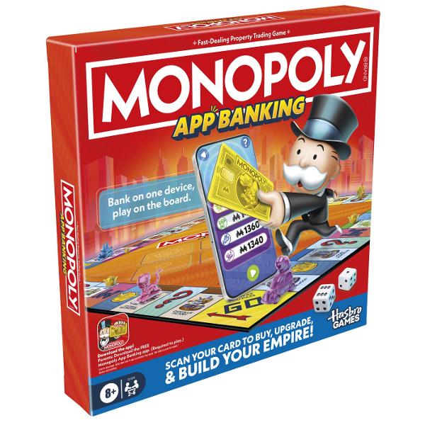 Jocul Monopoly App Banking este primul joc Monopoly asistat de aplicatie pentru operatiuni bancare usoare mini-jocuri si multe altele In acest joc de societate usor de jucat pentru copii jucatorii se bucura de clasicul joc Monopoly pe tabla dar aplicatia este Bancherul si Banca Fara bani sau numaratoare Pentru a incepe descarca aplicatia Monopoly App Banking descarcare gratuita  se pot aplica tarife de date si achizitii in aplicatie si plaseaza un dispozitiv inteligent in suportul 