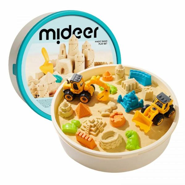 Nisip Kinetic Magic MiDeer - Set cu Forme de Modelaj 2 kg Nisip &537;i 25 Accesorii pentru Joac&259; Creativ&259; Transform&259; joaca copilului t&259;u într-o experien&539;&259; educativ&259; &537;i distractiv&259; cu Setul Magic Sand MiDeer creat special pentru a stimula creativitatea &537;i dezvoltarea abilit&259;&539;ilor motrice fineAcest set con&539;ine 2 kg de nisip kinetic 