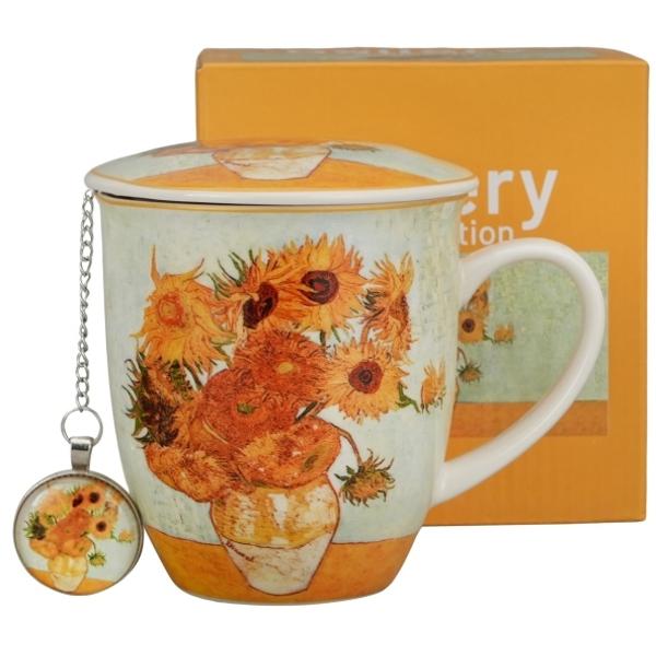 Cana cu capac si infuzor metalic cu pandantiv Van Gogh Sunflowers 400 ml 5973461