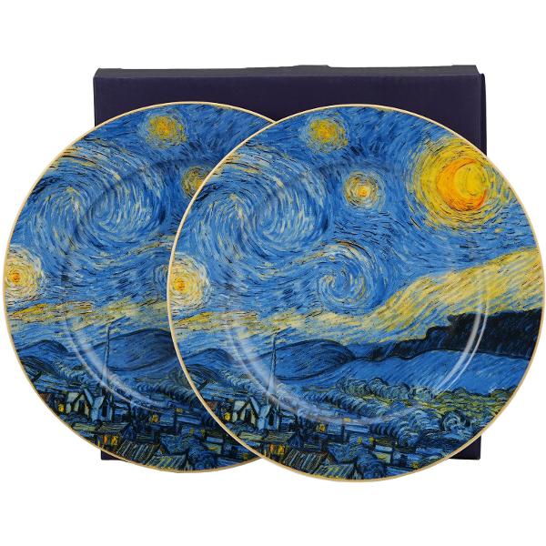 Set cu 2 farfurii din portelan Van Gogh Noapte Instelata 19 cm 5957485