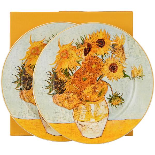 Set cu 2 farfurii din portelan Van Gogh Sunflowers 19 cm 5957379