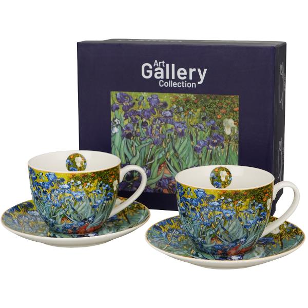 Acest set de dou&196;&131; ce&200;&153;ti cu farfurioare aduce acas&196;&131; frumuse&200;&155;ea &200;&153;i elegan&200;&155;a picturii „Irises” — un tribut artistic perfect pentru iubitorii de art&196;&131; &200;&153;i rafinament Fiecare cea&200;&153;c&196;&131; este decorat&196;&131; cu motive florale detaliate care reflect&196;&131; paleta vibrant&196;&131; &200;&153;i armonioas&196;&131; a tabloului 