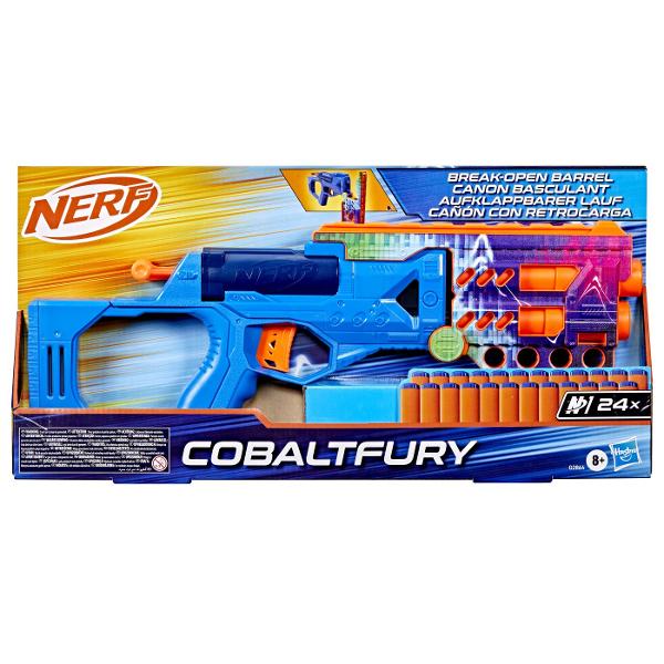 Marca Nerf iti ridica nivelul jocului cu Blasterul Cobaltfury de inalta performanta si darduri Nerf N1 Ai abilitatile de luptator Nerf acum ai blasterul si dardurile pentru a obtine un avantaj superior in jocurile de interior si exterior De la creatorii sagetilor din spuma marca Nerf dezlantuie urmatoarea evolutie in lansarea de sageti din spuma cu darduri Nerf N1 oferind PRECIZIE VITEZA si DISTANTA EXTREME Blasterul de sageti Nerf seria N Cobaltfury dispune de incarcare prin deschidere 