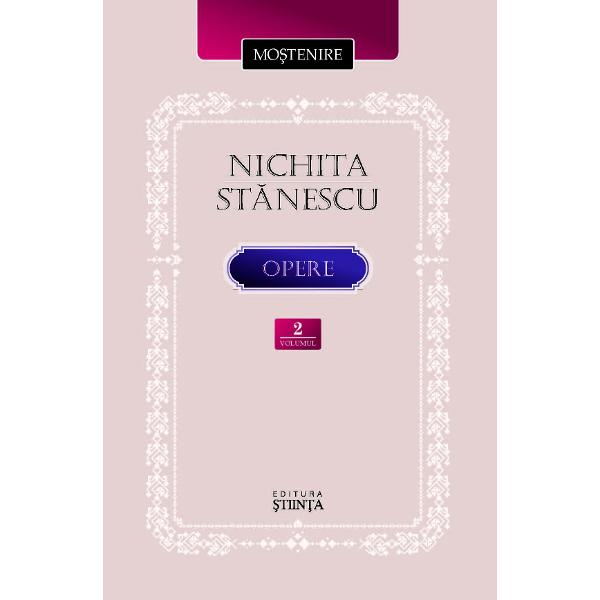 Studiu introductiv de Bogdan Cre&539;uVolumul al II-lea al edi&539;iei Nichita St&259;nescu Opere continu&259; selec&539;ia exponen&539;ial&259; din opera poetic&259; a celui mai cunoscut reprezentant al neomodernismului rom&acirc;nesc De&537;i opera postum&259; a poetului inclusiv poeziile ocazionale sau apari&539;iile sporadice &icirc;n presa literar&259; o egaleaz&259; dac&259; nu cumva o dep&259;&537;e&537;tepe cea 