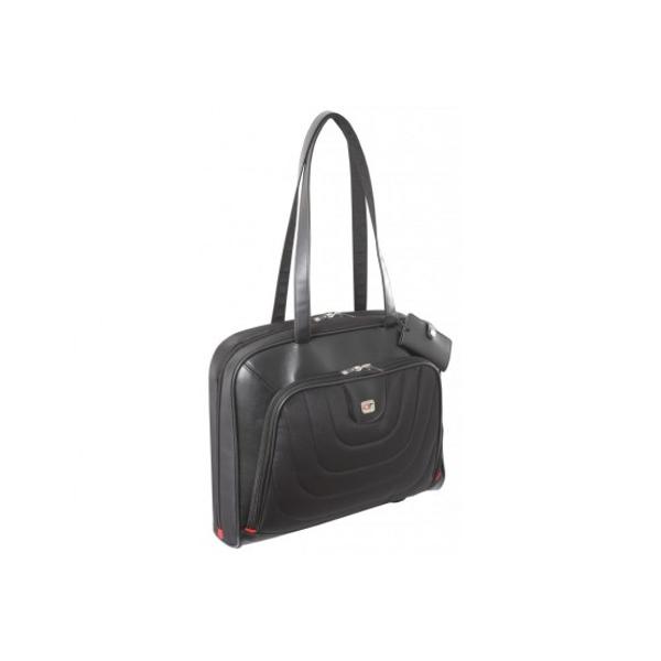 Geanta laptop material piele ecologica  poliester bareta fixa culoare negru 1 compartiment dimensiune 435x33x11 cm greutate 10 kg 1 buzunar