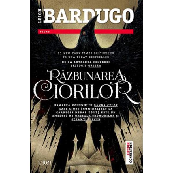 1 New York Times Bestseller    1 USA Today Bestseller  De la autoarea celebrei trilogii Grisha  Urmarea volumului Banda celor sase ciori  nominalizat la Carnegie Medal 2017  este un amestec de Urzeala tronurilor si Ocean rsquo s Eleven  Kaz Brekker si echipa lui tocmai au dat o lovitura atat de indrazneata incat nici ei nu credeau ca vor scapa teferi Dar in loc sa puna mana pe o recompensa consistenta sunt nevoiti sa lupte din nou pentru vietile lor  Inselata si slabita de rapirea unui membru 